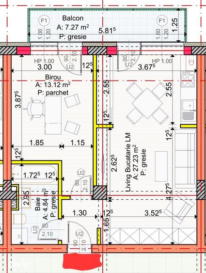 Apartament cu 2 camere în Central