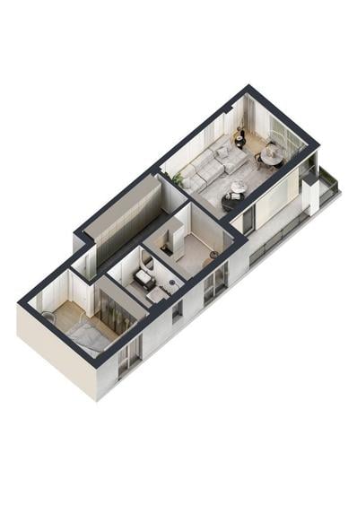 Apartament cu 2 camere decomandat în Rediu