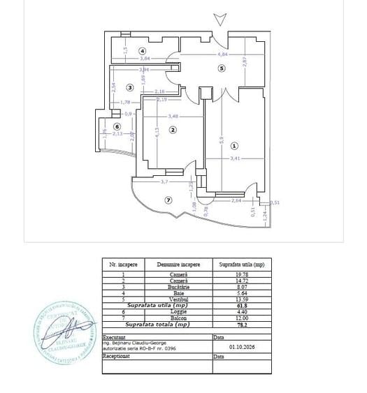 Apartament cu 2 camere decomandat în Unirii