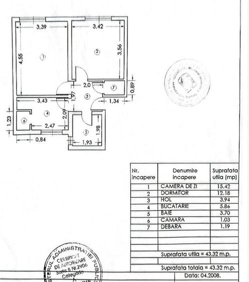 Apartament cu 2 camere decomandat în Eroii Revoluției