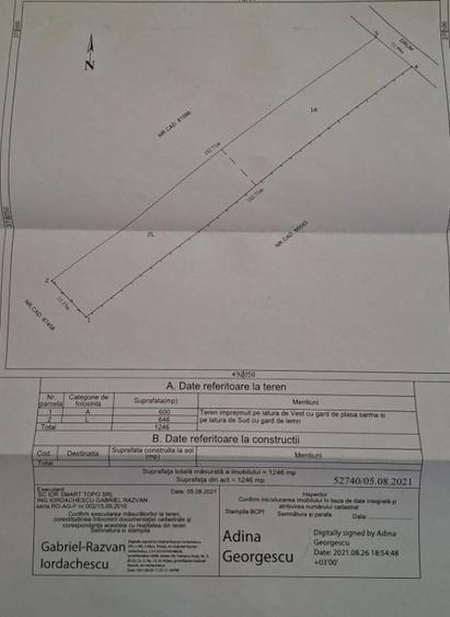 Teren de 1246 mp, în Bradu