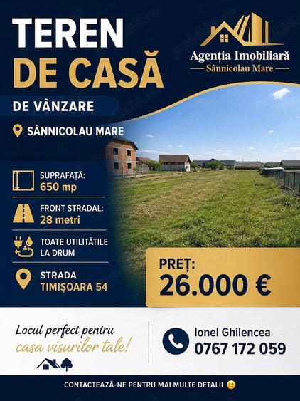 Teren de vanzare la Sannicolau Mare - 1
