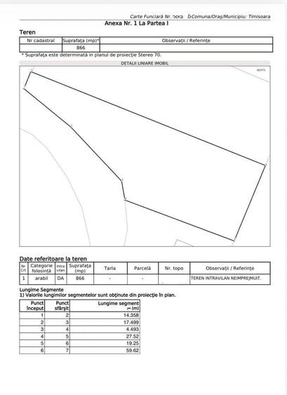 Teren Construcții intravilan de 866 mp, în Ciarda Roșie