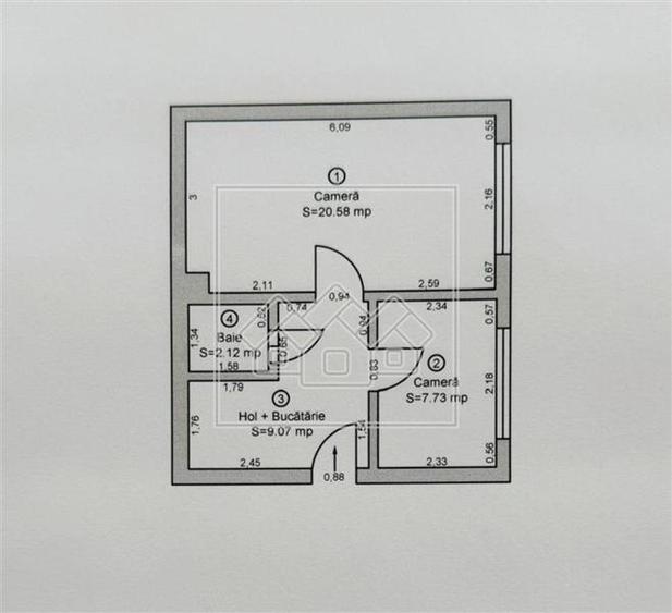 Apartament cu 2 camere decomandat în Terezian