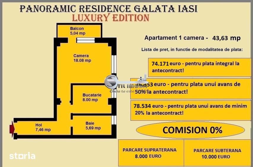 Garsonieră decomandată în Galata