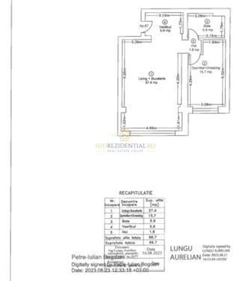 Apartament 2 camere | Ivory Residence Pipera | 66,7 mp | Etaj 7 - 1