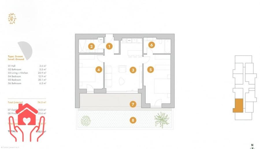 JANDARMERIEI (THE IVY)-3 camere cu gradina privata, cladire nZEB, langa padure! - 16