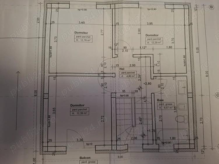 Casă cu 3 camere cu Teren 444 Mp în Central