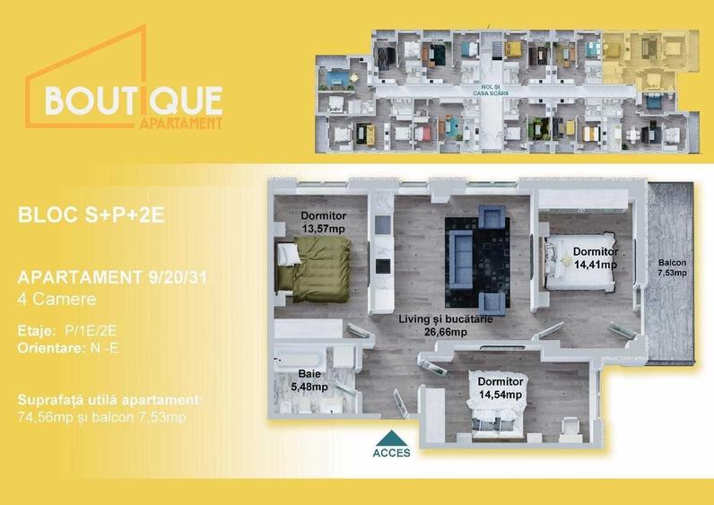 Apartament cu 3 camere decomandat în Central