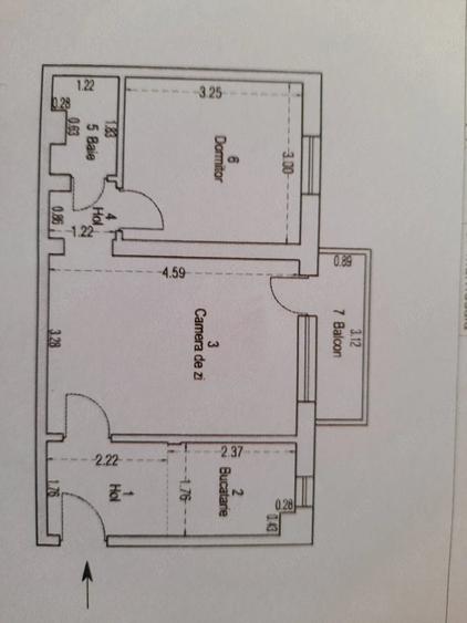 Apartament cu 2 camere semidecomandat în Central