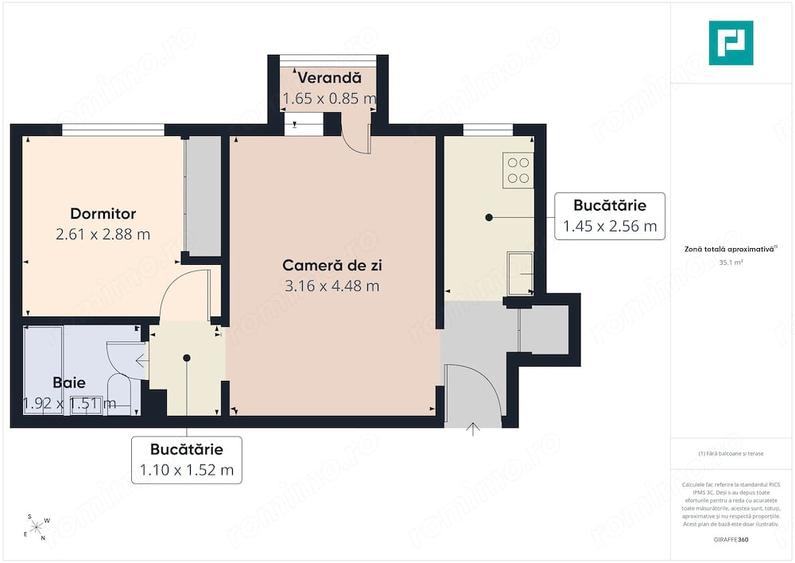 Apartament cu 2 camere nedecomandat în Fortuna