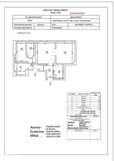 Apartament cu 3 camere semidecomandat în Ultracentral