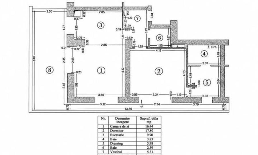 Apartament cu 2 camere semidecomandat, mobilat în Colentina
