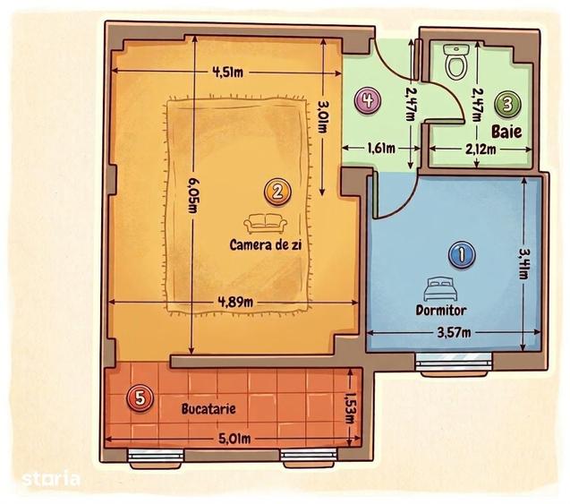 Apartament 2 camere decomandat, 57 mp, bloc nou 2017, etaj 4/7 - 11