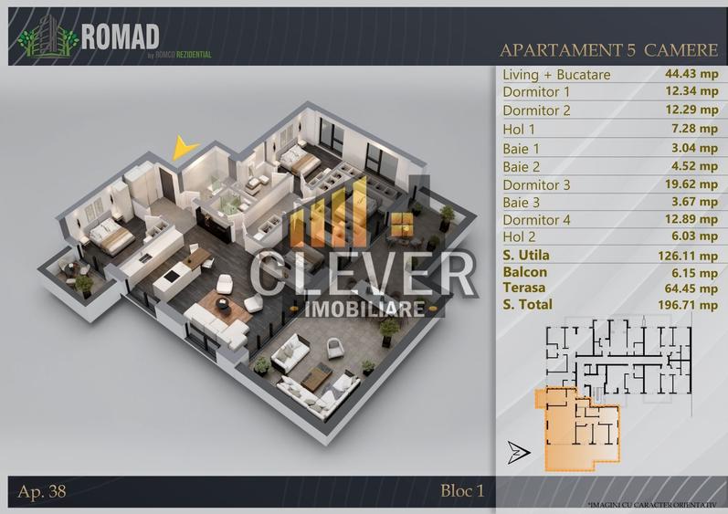 Apartament cu 5 camere decomandat în Theodor Pallady