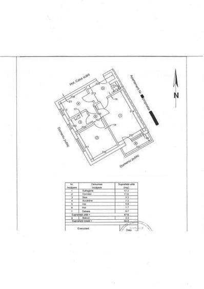 Apartament cu 2 camere semidecomandat în Central