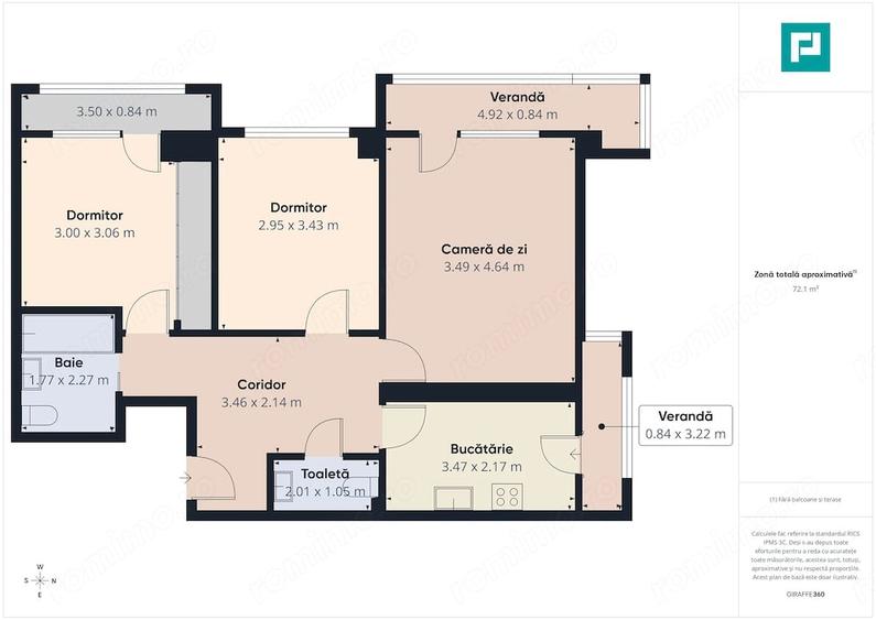 Apartament cu 3 camere decomandat în Sălaj
