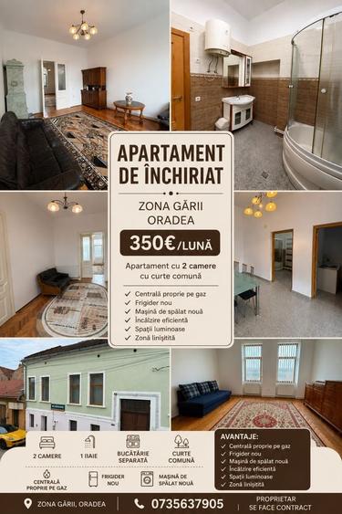 Apartament cu 2 camere decomandat în Gării