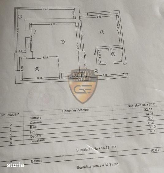 2 camere, Mamaia Nord JT Tower, et 2, 67mp, balcon 11mp, centrala gaz, - 6