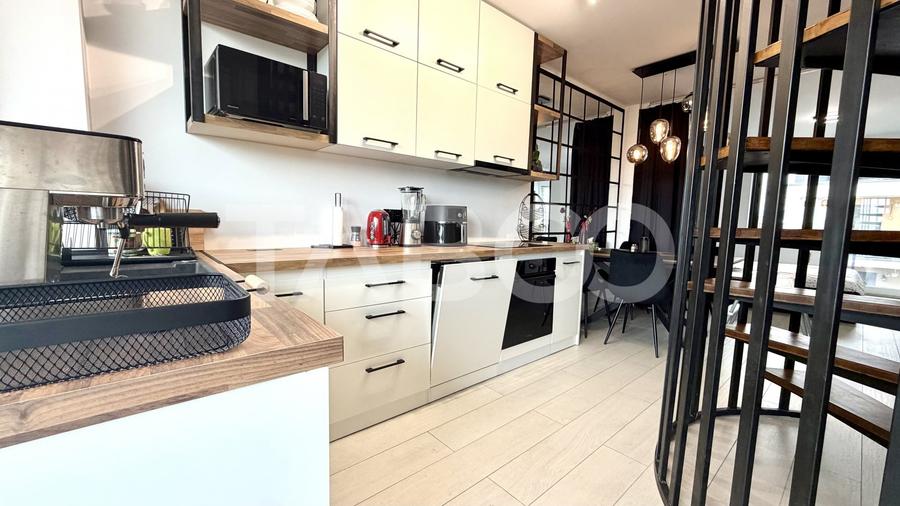 Penthouse cu 2 camere semidecomandat, mobilat în Florești