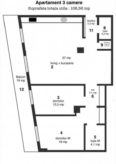 Apartament cu 3 camere decomandat în Ferdinand