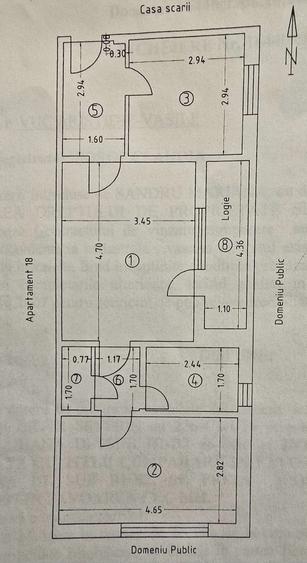 Apartament cu 2 camere nedecomandat în Central