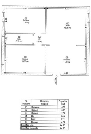 Apartament cu 3 camere semidecomandat, mobilat în Soarelui