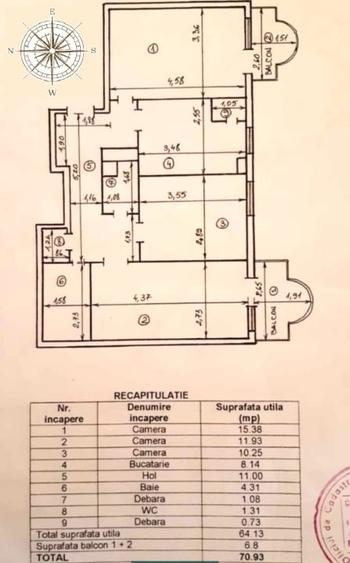 PROPRIETAR AP 3 camere, Tg Cucu (Ultracentral), 71 mp, Mobilat și Utilat complet - 8