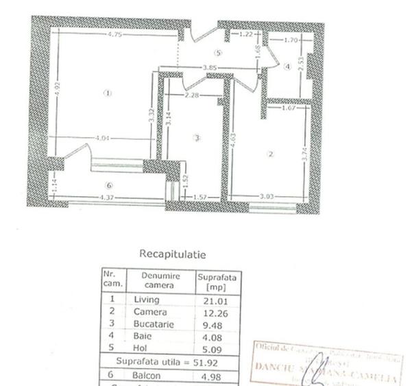 Apartament cu 2 camere în Nord