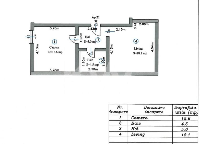 Apartament - 2 camere tip Studio, bloc nou Stupini - 6