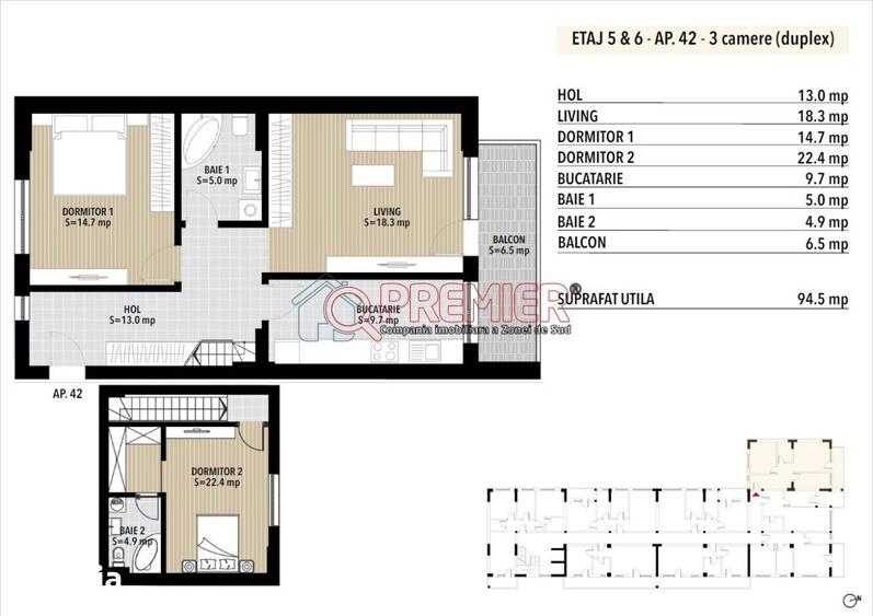 OFERTA -13.900 | 3 Camere Duplex | Etaj 5 | Drumul Dealul Cucului - 5