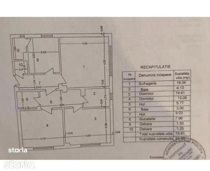 Apartament cu 3 camere în Central