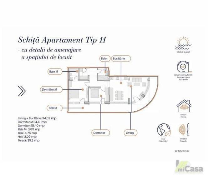 Apartament cu 3 camere în Central