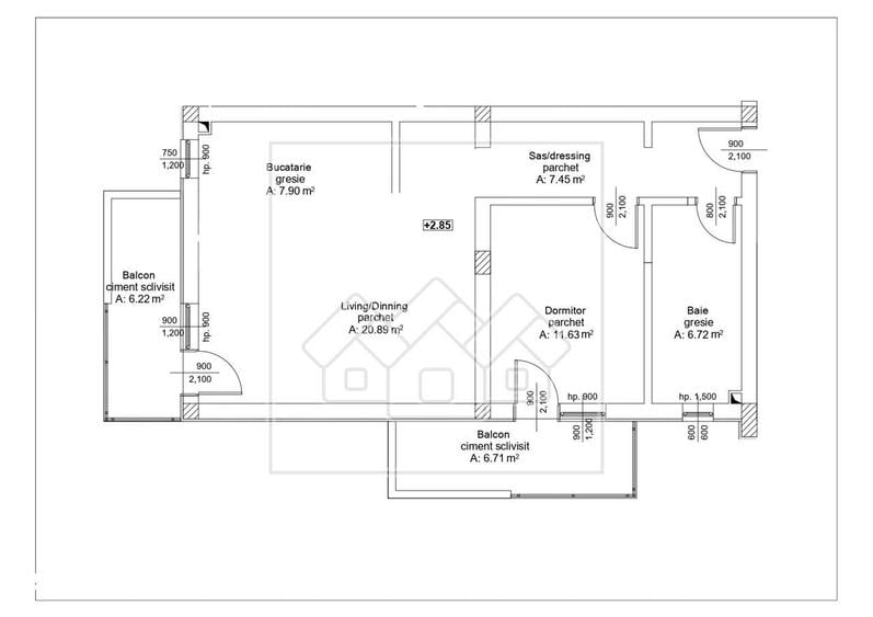 Apartament cu 2 camere decomandat în Valea Aurie