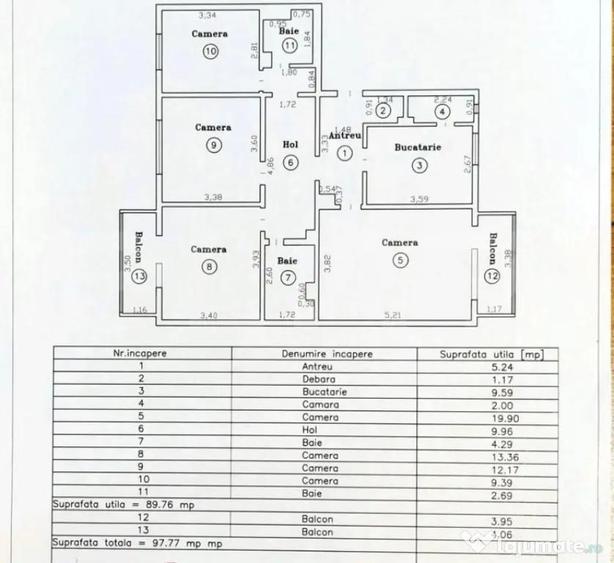 Apartement 4 camere, 90 mp utili+ , zona Shpping City - 1