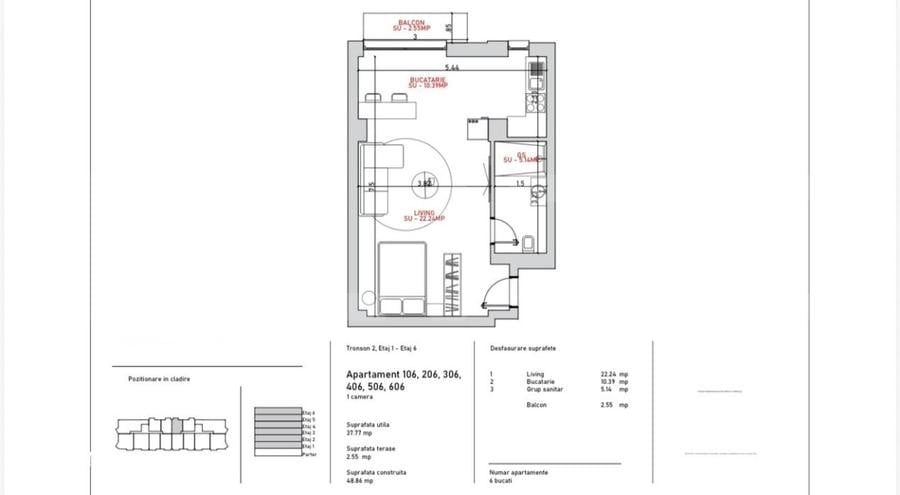 Apartament cu 2 camere în Stoicănești