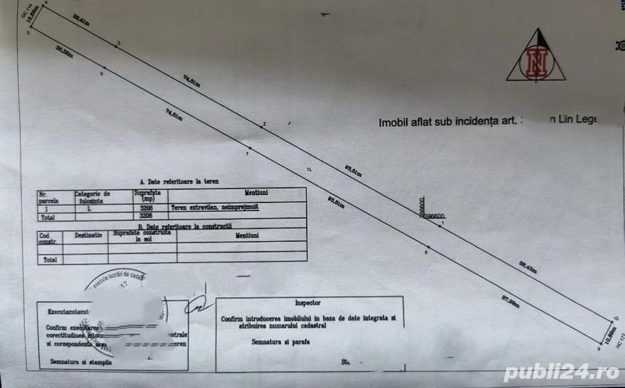Teren de 4950 mp, în Narciselor