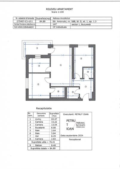 Apartament nou mobilat, prima utilizare - City Point - parcare subterana  1 loc - 12