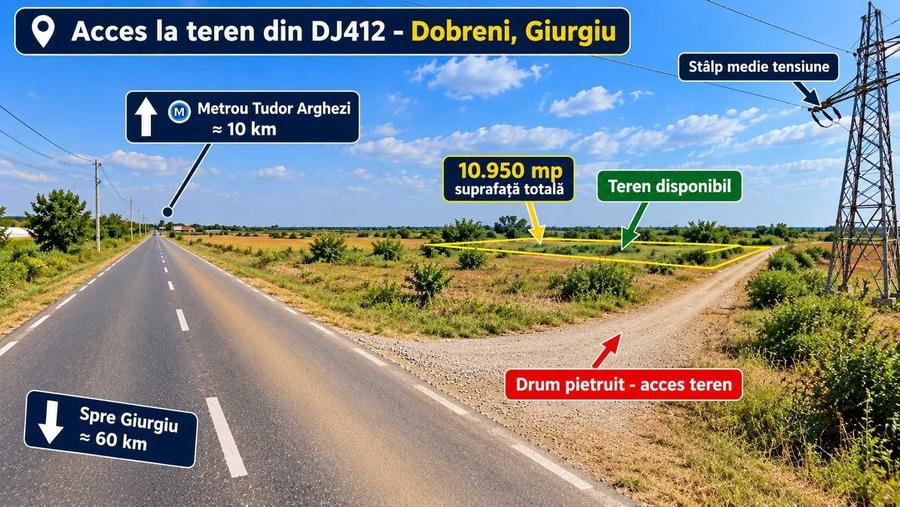 Teren de 10950 mp, în Dobreni