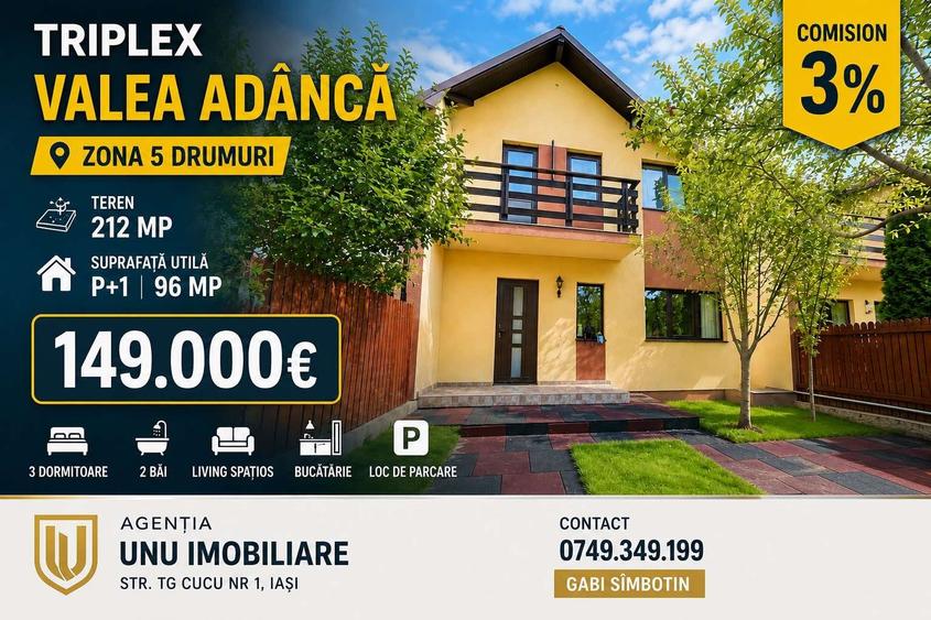 Casă individuală cu 4 camere cu Teren 212 Mp în Valea Adâncă