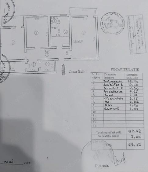 Apartament cu 3 camere decomandat în Central