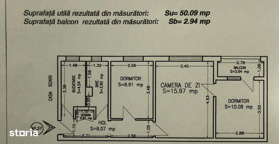 Apartament cu 3 camere semidecomandat în Balada