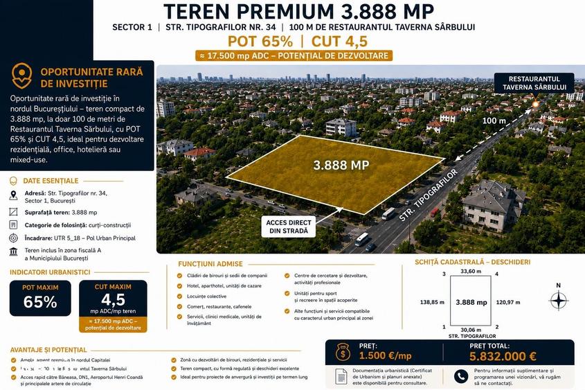 Teren de 3888 mp, în Dămăroaia
