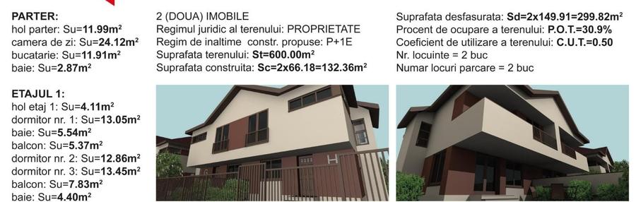 Duplex cu 4 camere cu Teren 300 Mp în Domnești