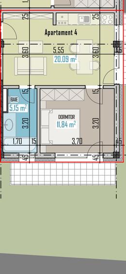Apartament cu 2 camere decomandat în Baciu