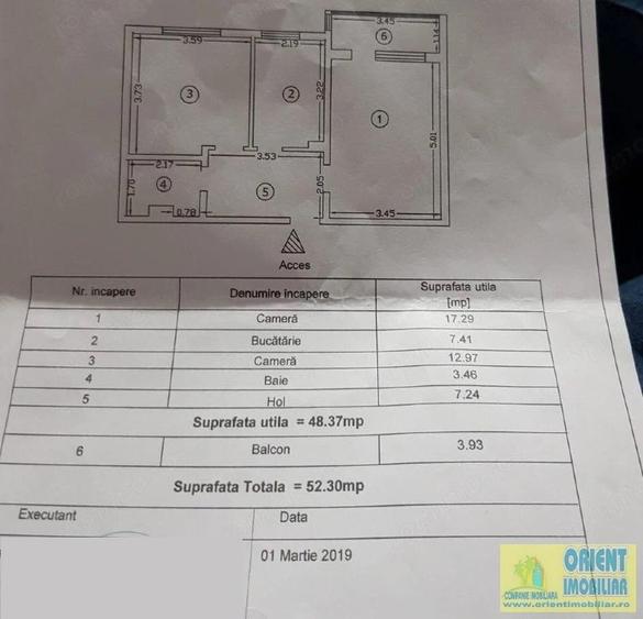 Apartament cu 2 camere decomandat în Casa de Cultură