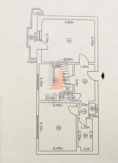 Apartament cu 2 camere decomandat în Victoriei