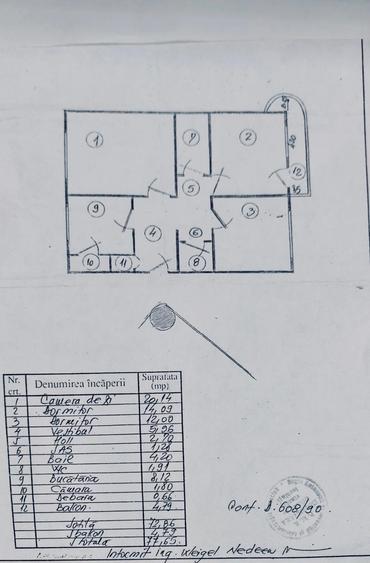 Apartament cu 3 camere decomandat, mobilat în Nerva Traian