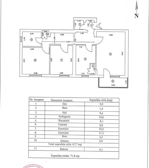 Apartament cu 3 camere decomandat în Ultracentral
