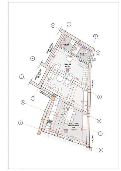 Casă individuală cu 3 camere cu Canalizare în Ultracentral